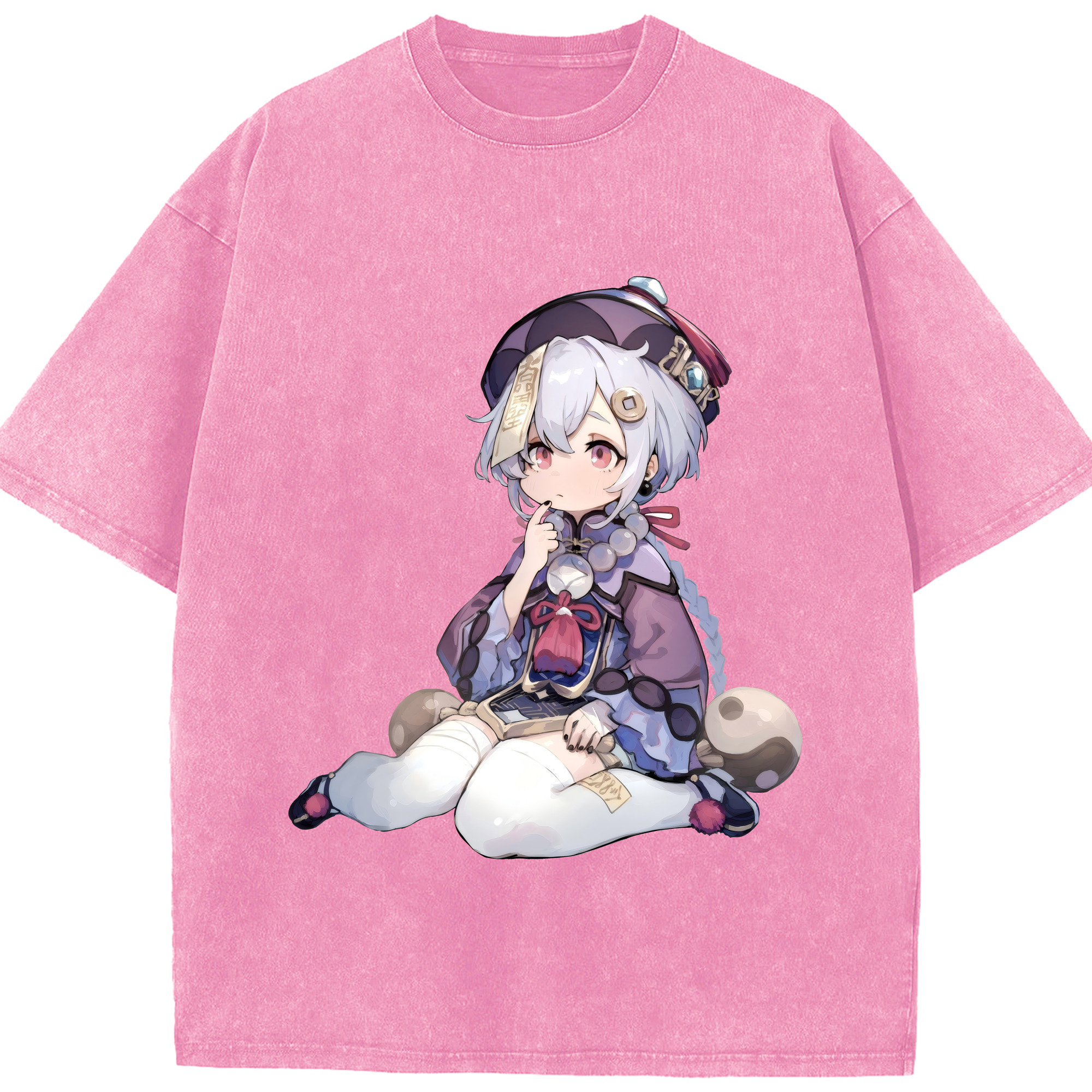 げんし神 七七 なな  genshin Nana 綿100% ヴィンテージ風 半袖Tシャツ（フロントプリント）